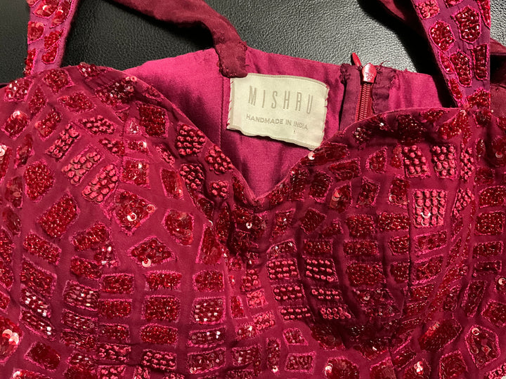 Mishru Red Embellished Dress