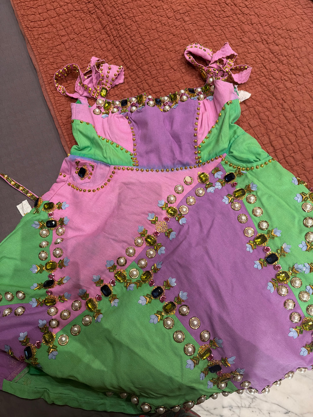 Papa Don’t Preach Pastel Embellished Skater Dress