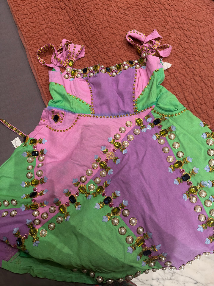 Papa Don’t Preach Pastel Embellished Skater Dress
