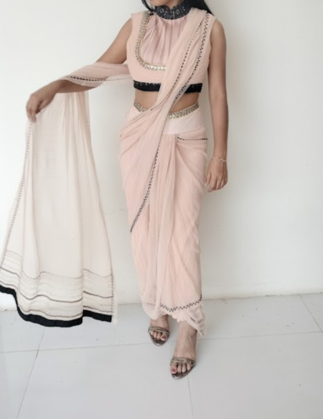 Tarun Tahiliani Pleated Dhoti Saree Set