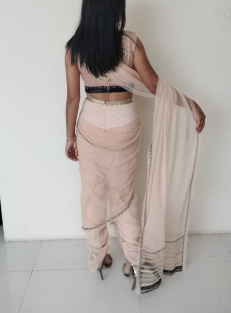 Tarun Tahiliani Pleated Dhoti Saree Set