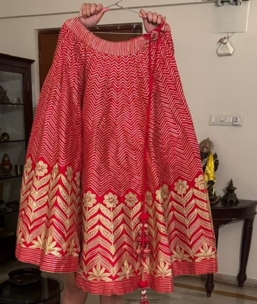 Anita Dongre Red & Gold Banarasi Lehenga Set