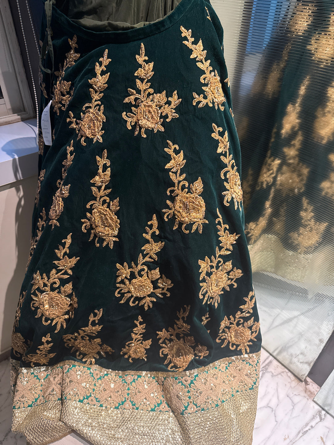 Vikram Phadnis Emerald Green Embroidered Lehenga Set