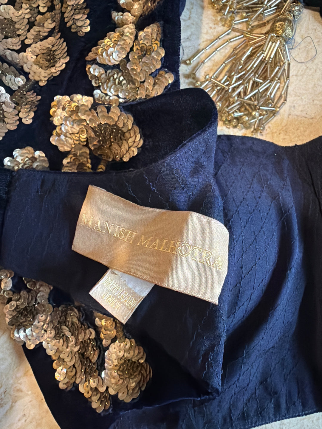 Manish Malhotra Midnight Blue Embroidered Lehenga Set