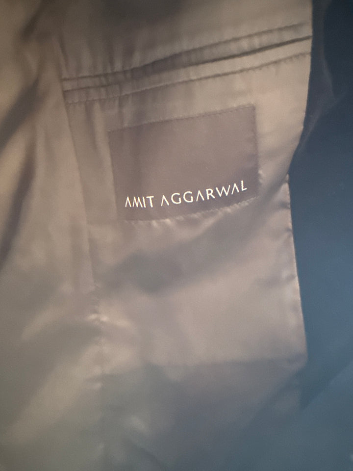 Amit Aggarwal Sculpted Velvet Embellished Jacket