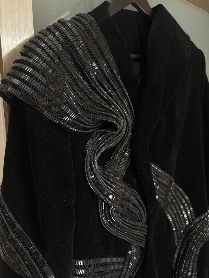 Amit Aggarwal Sculpted Velvet Embellished Jacket