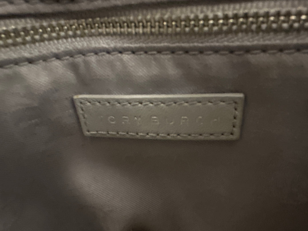 Tory Burch Grey Quilted Leather Alexa Chain Tote