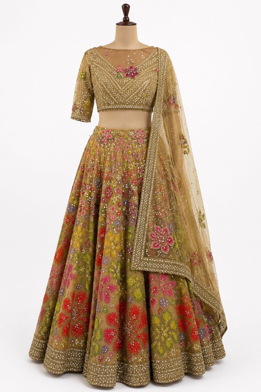 Seema Gujral Embellished Floral Lehenga Set