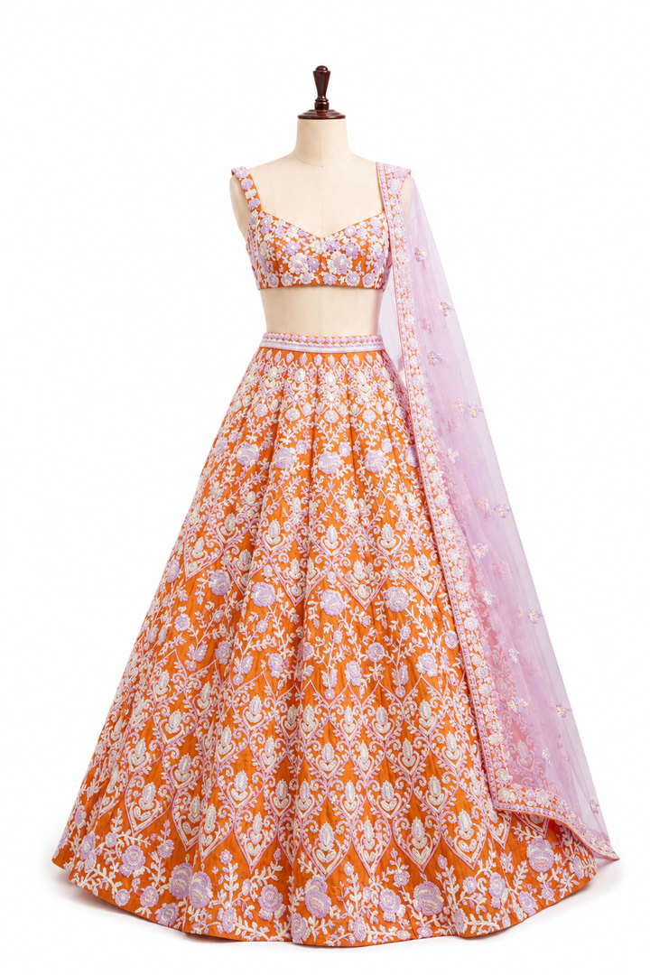 Rianta's Marigold embroidered lehenga set