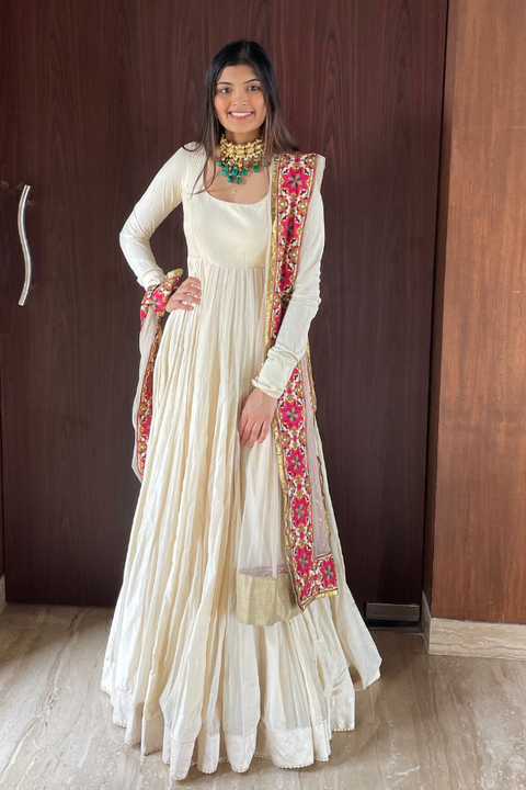 Off white anarkali outlet