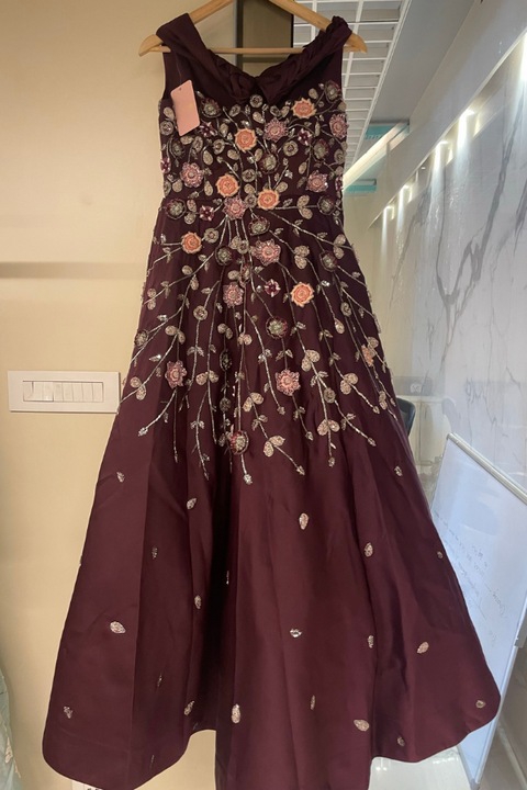 Maroon embellished gown