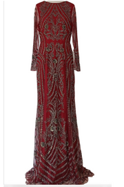 Deep red embellished gown