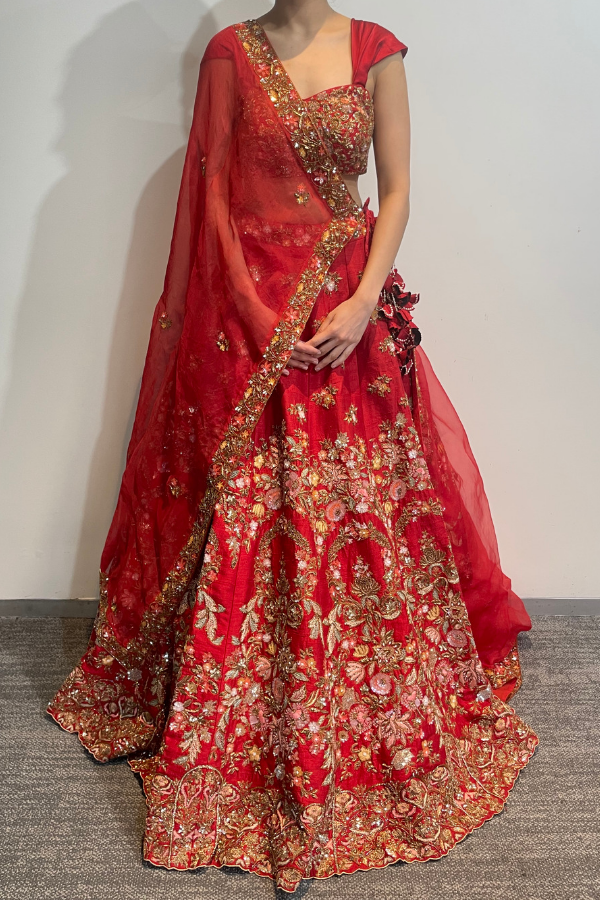Shyamal and bhumika bridal lehenga price range best sale