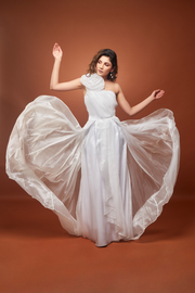 white organza gown