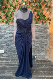 Navy blue saree gown