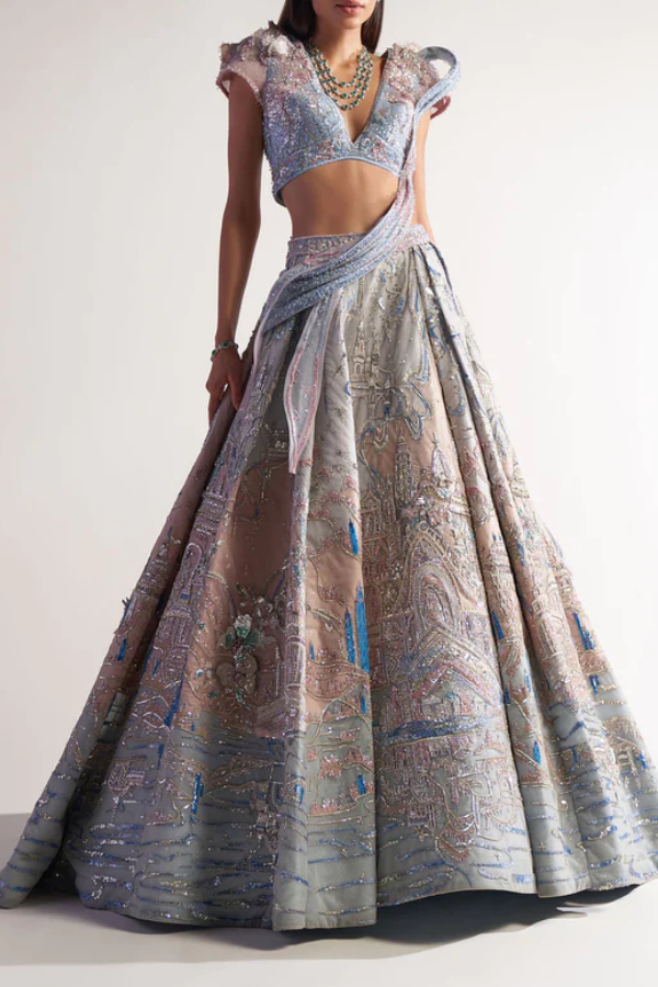 Sulakshana Monga | Lehenga designs, Designer lehenga choli, Indian outfits  lehenga