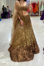 Sunaina Khera Gold Sequin Lehenga