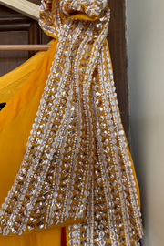 yellow embroidered maxi dress